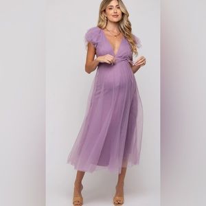 Pinkblush tulle lavender midi dress nwot